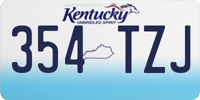 KY license plate 354TZJ