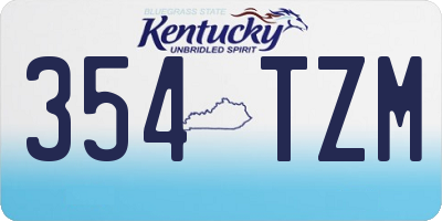 KY license plate 354TZM