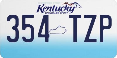 KY license plate 354TZP