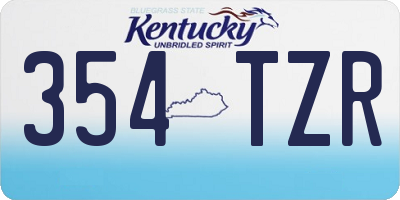 KY license plate 354TZR