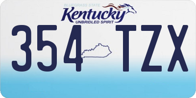 KY license plate 354TZX