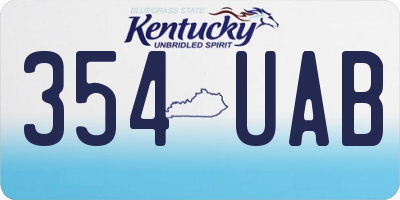 KY license plate 354UAB