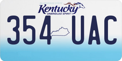KY license plate 354UAC