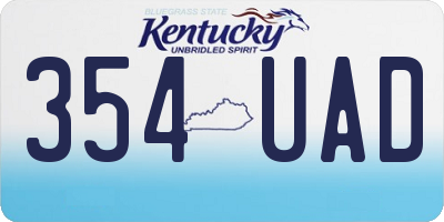 KY license plate 354UAD
