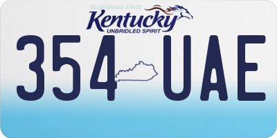 KY license plate 354UAE