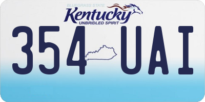 KY license plate 354UAI