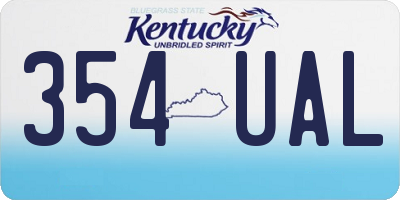KY license plate 354UAL