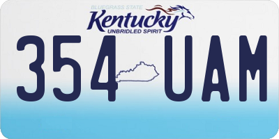 KY license plate 354UAM