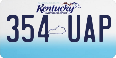 KY license plate 354UAP
