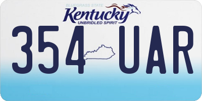 KY license plate 354UAR