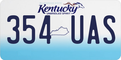 KY license plate 354UAS