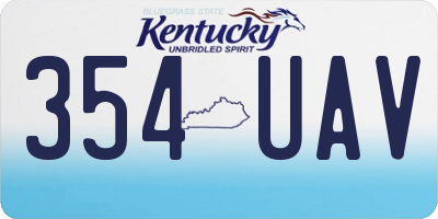 KY license plate 354UAV