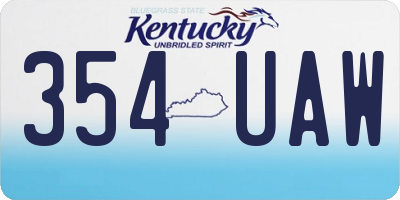 KY license plate 354UAW