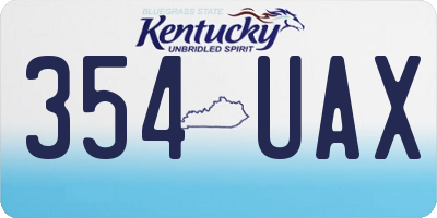 KY license plate 354UAX