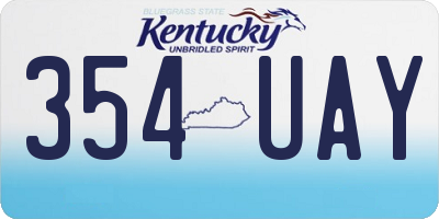 KY license plate 354UAY