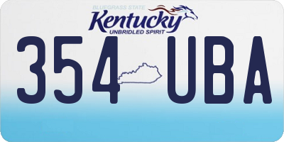 KY license plate 354UBA