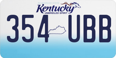 KY license plate 354UBB
