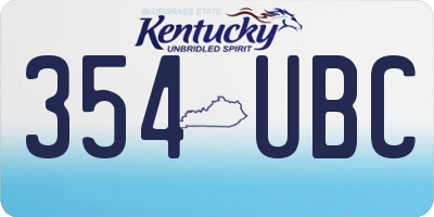 KY license plate 354UBC