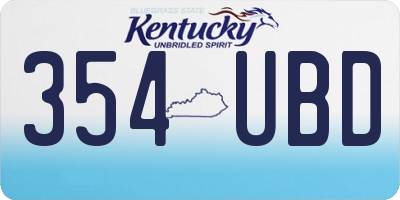 KY license plate 354UBD