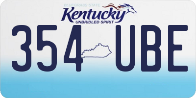 KY license plate 354UBE
