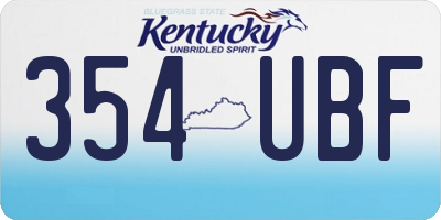 KY license plate 354UBF