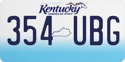KY license plate 354UBG