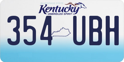 KY license plate 354UBH