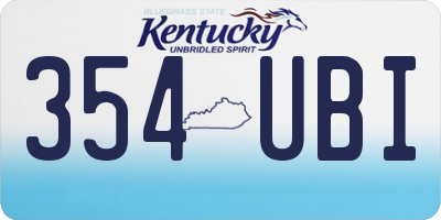 KY license plate 354UBI