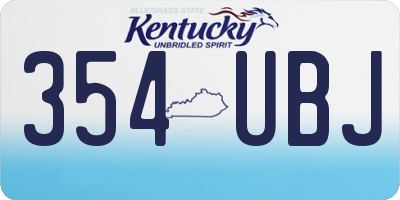 KY license plate 354UBJ