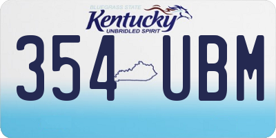 KY license plate 354UBM