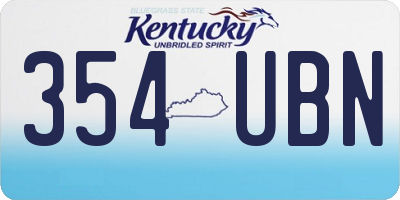 KY license plate 354UBN
