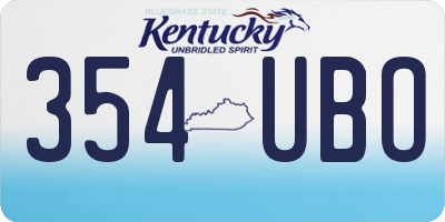 KY license plate 354UBO
