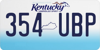 KY license plate 354UBP