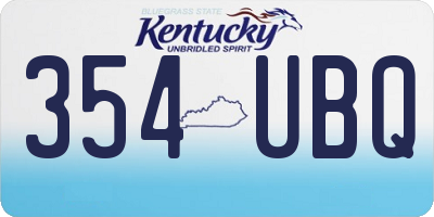 KY license plate 354UBQ