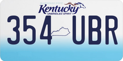 KY license plate 354UBR