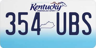 KY license plate 354UBS