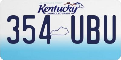 KY license plate 354UBU
