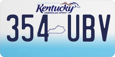KY license plate 354UBV