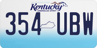 KY license plate 354UBW
