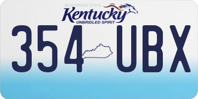 KY license plate 354UBX