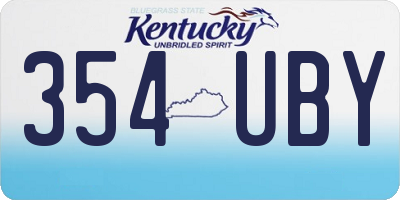 KY license plate 354UBY