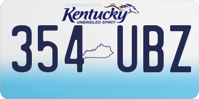 KY license plate 354UBZ