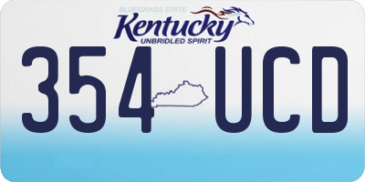 KY license plate 354UCD