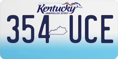 KY license plate 354UCE