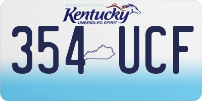 KY license plate 354UCF