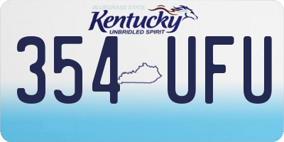 KY license plate 354UFU