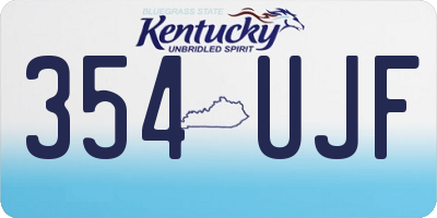 KY license plate 354UJF