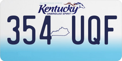 KY license plate 354UQF