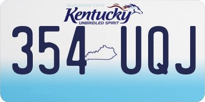 KY license plate 354UQJ