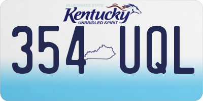 KY license plate 354UQL